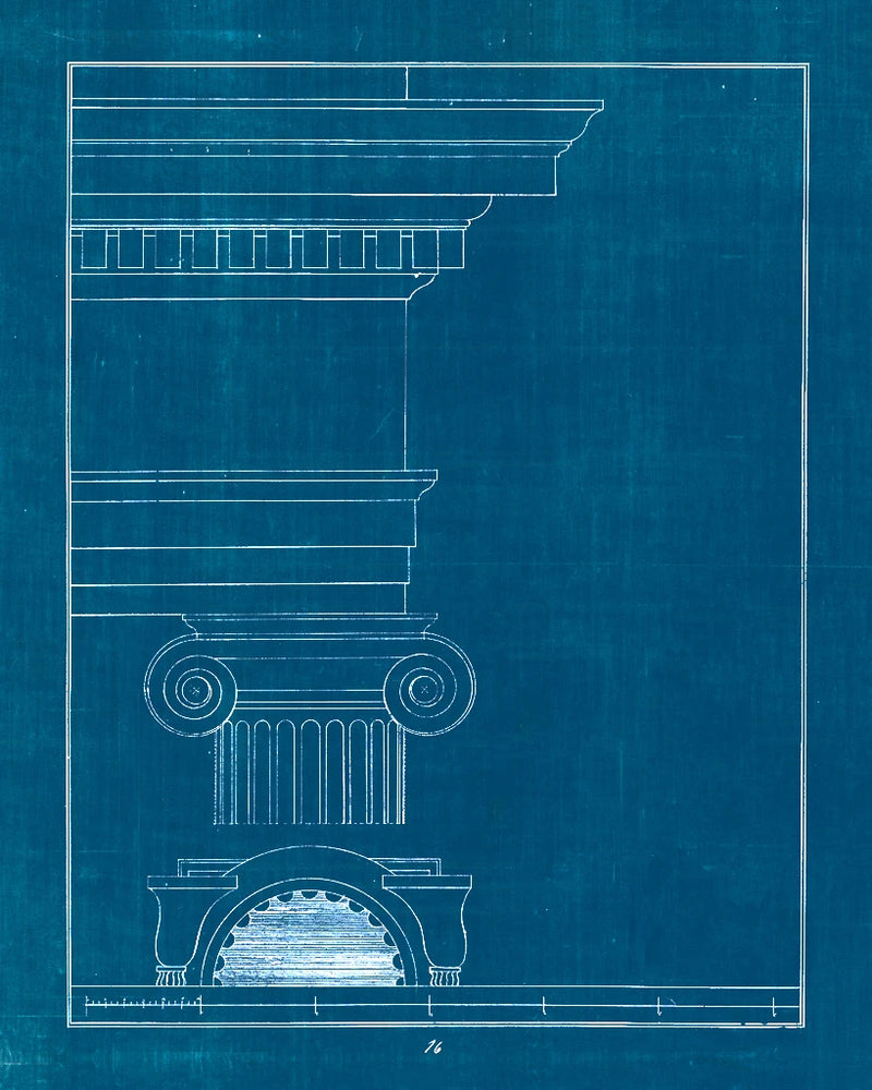 Architectural Columns I Blueprint by Wild Apple Portfolio