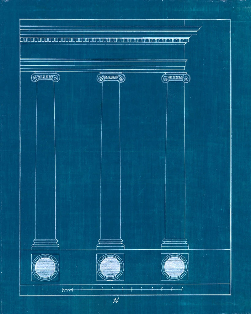 Architectural Columns III Blueprint by Wild Apple Portfolio