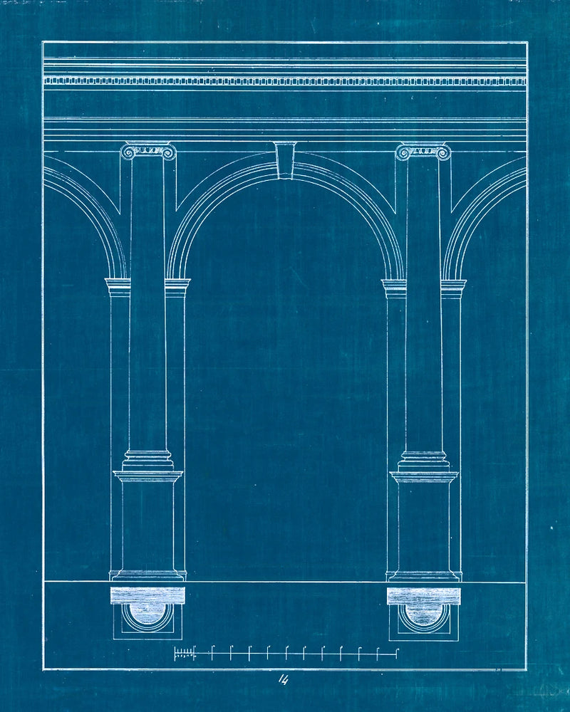 Architectural Columns IV Blueprint by Wild Apple Portfolio
