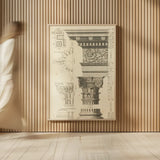 Architectural Rendering I Cream by Wild Apple Portfolio. shown as over sized large wall art. Available as an archival giclee rolled canvas, fine art paper, or poster print. SKU 15525h.