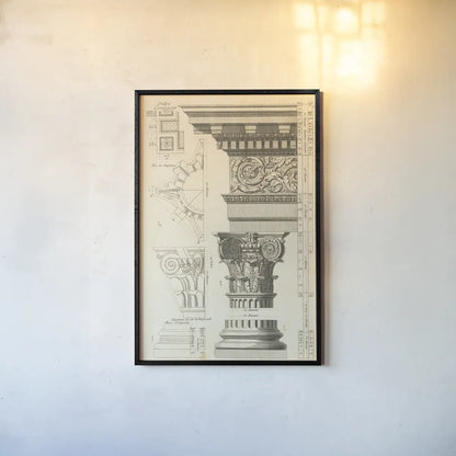 Architectural Rendering I Cream by Wild Apple Portfolio. shown as a paper print in a black flame. Available as a archival giclee rolled canvas, fine art paper, or poster print. SKU 15525h.