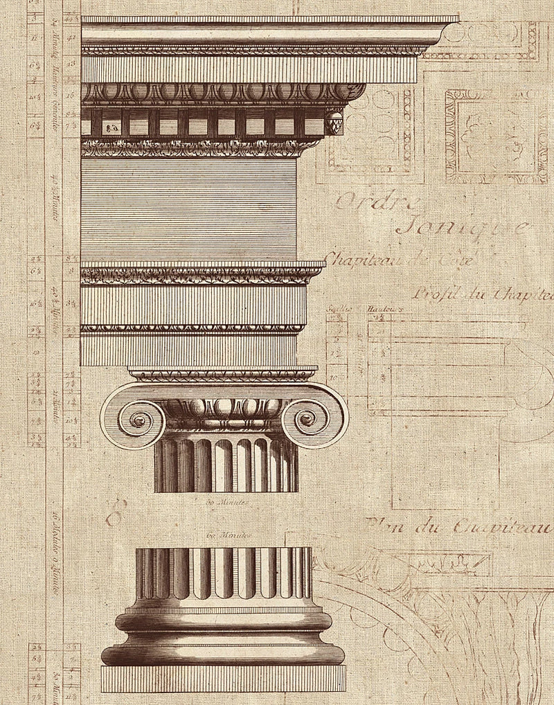 Architectural Rendering II Burlap Sepia Crop 22x28 by Wild Apple Portfolio