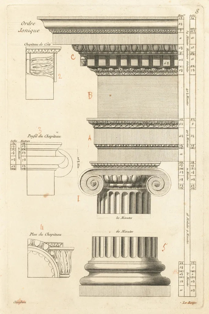 Architectural Rendering II Cream by Wild Apple Portfolio. SKU 15526h. Archival Giclee Fine art print for wall decor.