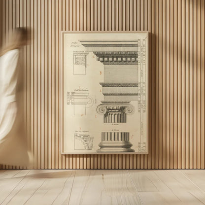 Architectural Rendering II Cream by Wild Apple Portfolio. shown as over sized large wall art. Available as an archival giclee rolled canvas, fine art paper, or poster print. SKU 15526h.