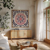 Arista Square I by Wild Apple Portfolio. Shown in a natural wood frame in a cozy modern living room. Available as an archival giclee rolled canvas, fine art paper, or poster print. SKU 30494a.