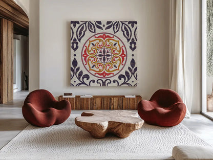 Arista Square III by Wild Apple Portfolio. Shown as extra-large giant wall art in a modern living room. Available as an archival giclee rolled canvas, fine art paper, or poster print. SKU 30496a.