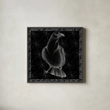Arsenic and Old Lace BW No Words I by Wild Apple Portfolio. Shown in a sleek black glass frame for a contemporary gallery look. Available as an archival giclee rolled canvas, fine art paper, or poster print. SKU 93897a.