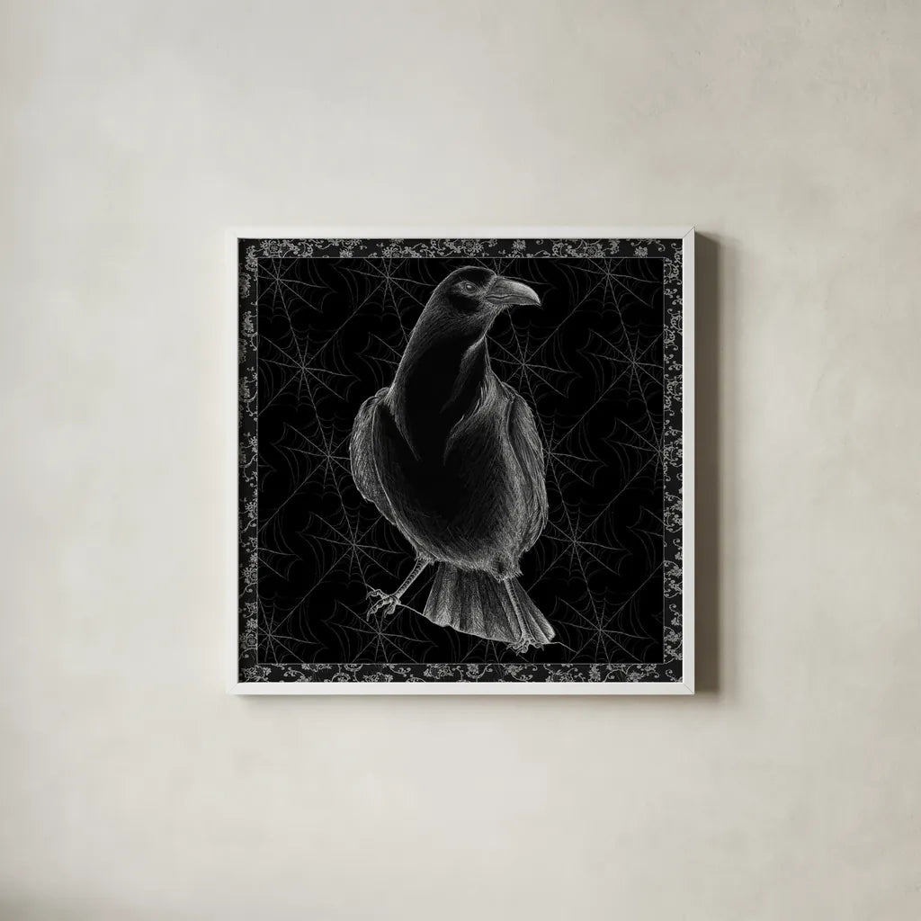 Arsenic and Old Lace BW No Words I by Wild Apple Portfolio. Shown in a crisp white glass frame for a clean and minimalist style. Available as an archival giclee rolled canvas, fine art paper, or poster print. SKU 93897a.