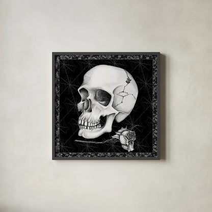 Arsenic and Old Lace BW No Words III by Wild Apple Portfolio. Shown in a sleek black glass frame for a contemporary gallery look. Available as an archival giclee rolled canvas, fine art paper, or poster print. SKU 93899a.