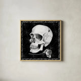 Arsenic and Old Lace BW No Words III by Wild Apple Portfolio. Shown in a natural wood glass frame for a timeless modern aesthetic. Available as an archival giclee rolled canvas, fine art paper, or poster print. SKU 93899a.