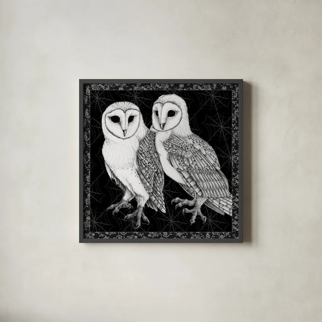 Arsenic and Old Lace BW No Words IV by Wild Apple Portfolio. Shown in a sleek black glass frame for a contemporary gallery look. Available as an archival giclee rolled canvas, fine art paper, or poster print. SKU 93900a.