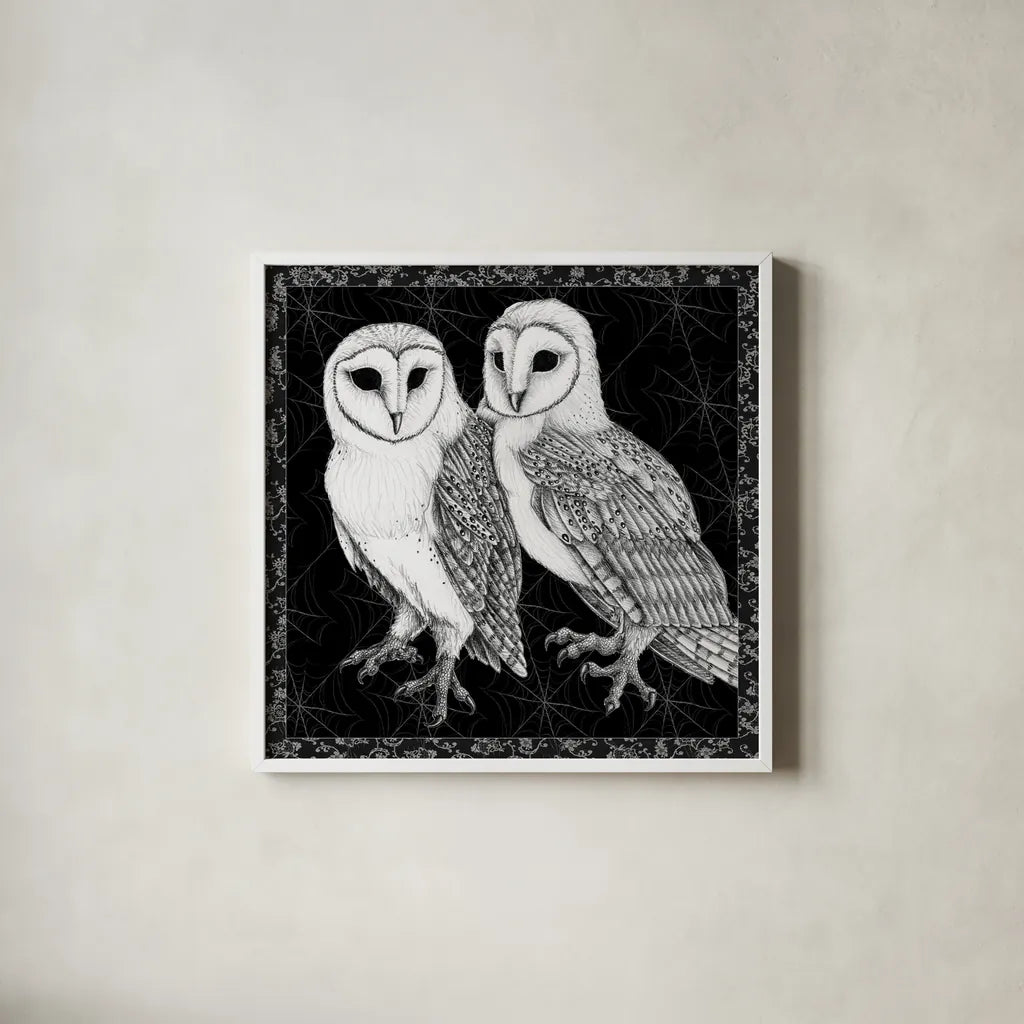 Arsenic and Old Lace BW No Words IV by Wild Apple Portfolio. Shown in a crisp white glass frame for a clean and minimalist style. Available as an archival giclee rolled canvas, fine art paper, or poster print. SKU 93900a.