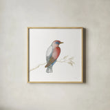 Arts and Crafts Birds I on White by Wild Apple Portfolio. Shown in a natural wood glass frame for a timeless modern aesthetic. Available as an archival giclee rolled canvas, fine art paper, or poster print. SKU 61169a.