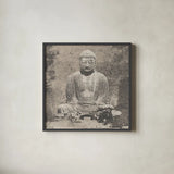 Asian Buddha Crop Neutral by Wild Apple Portfolio. Shown in a sleek black glass frame for a contemporary gallery look. Available as an archival giclee rolled canvas, fine art paper, or poster print. SKU 30793a.