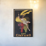 Asti Cinzano Poster by Wild Apple Portfolio. shown as a paper print in a black flame. Available as a archival giclee rolled canvas, fine art paper, or poster print. SKU 104305h.