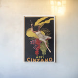 Asti Cinzano Poster by Wild Apple Portfolio. shown as a paper print in a white frame. Available as a archival giclee rolled canvas, fine art paper, or poster print. SKU 104305h.