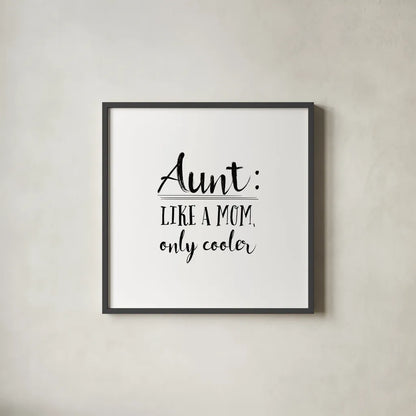 Aunt Inspiration I by Wild Apple Portfolio. Shown in a sleek black glass frame for a contemporary gallery look. Available as an archival giclee rolled canvas, fine art paper, or poster print. SKU 54318a.