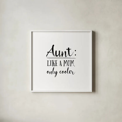 Aunt Inspiration I by Wild Apple Portfolio. Shown in a crisp white glass frame for a clean and minimalist style. Available as an archival giclee rolled canvas, fine art paper, or poster print. SKU 54318a.