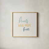 Aunt Inspiration II Color by Wild Apple Portfolio. Shown in a natural wood glass frame for a timeless modern aesthetic. Available as an archival giclee rolled canvas, fine art paper, or poster print. SKU 54607a.