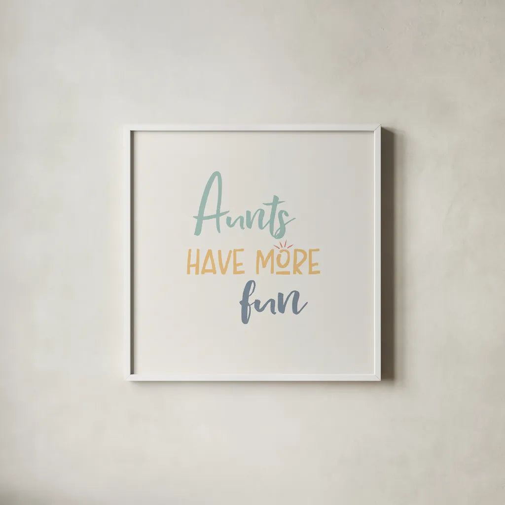 Aunt Inspiration II Color by Wild Apple Portfolio. Shown in a crisp white glass frame for a clean and minimalist style. Available as an archival giclee rolled canvas, fine art paper, or poster print. SKU 54607a.
