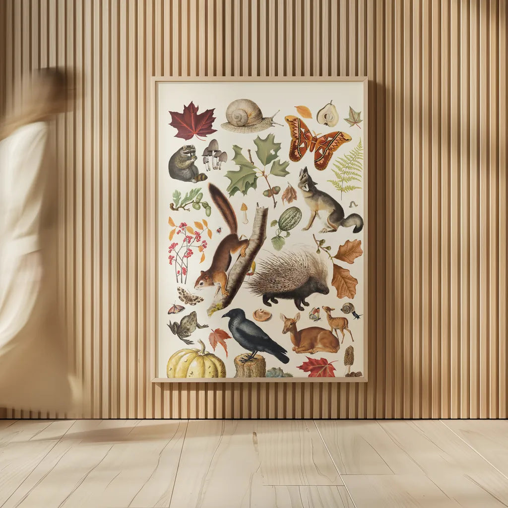 Autumn Chart I by Wild Apple Portfolio. shown as over sized large wall art. Available as an archival giclee rolled canvas, fine art paper, or poster print. SKU 101833h.