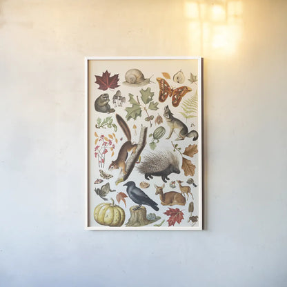 Autumn Chart I by Wild Apple Portfolio. shown as a paper print in a white frame. Available as a archival giclee rolled canvas, fine art paper, or poster print. SKU 101833h.