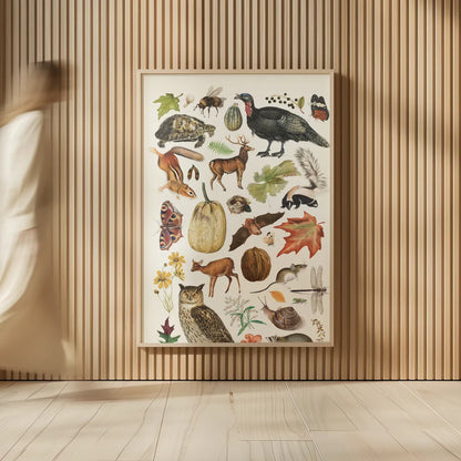 Autumn Chart II by Wild Apple Portfolio. shown as over sized large wall art. Available as an archival giclee rolled canvas, fine art paper, or poster print. SKU 101835h.