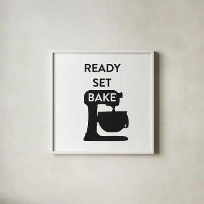 Bake II by Wild Apple Portfolio. Shown in a crisp white glass frame for a clean and minimalist style. Available as an archival giclee rolled canvas, fine art paper, or poster print. SKU 75969a.