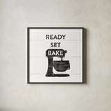 Bake II Farmhouse by Wild Apple Portfolio. Shown in a sleek black glass frame for a contemporary gallery look. Available as an archival giclee rolled canvas, fine art paper, or poster print. SKU 77193a.
