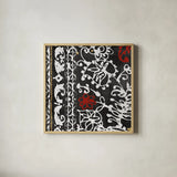 Bali Tapestry I BW by Wild Apple Portfolio. Shown in a natural wood glass frame for a timeless modern aesthetic. Available as an archival giclee rolled canvas, fine art paper, or poster print. SKU 28753a.
