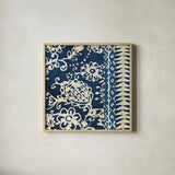 Bali Tapestry II by Wild Apple Portfolio. Shown in a natural wood glass frame for a timeless modern aesthetic. Available as an archival giclee rolled canvas, fine art paper, or poster print. SKU 16638a.