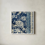 Bali Tapestry II by Wild Apple Portfolio. Shown in a crisp white glass frame for a clean and minimalist style. Available as an archival giclee rolled canvas, fine art paper, or poster print. SKU 16638a.