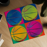 Ball Four Basketball by Wild Apple Portfolio. Shown as a detailed flat fine art print, highlighting archival giclee quality. Available as an archival giclee rolled canvas, fine art paper, or poster print. SKU 59235a.
