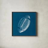 Ball Four Blueprint III by Wild Apple Portfolio. Shown in a sleek black glass frame for a contemporary gallery look. Available as an archival giclee rolled canvas, fine art paper, or poster print. SKU 62238a.