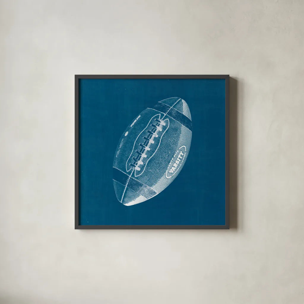 Ball Four Blueprint III by Wild Apple Portfolio. Shown in a sleek black glass frame for a contemporary gallery look. Available as an archival giclee rolled canvas, fine art paper, or poster print. SKU 62238a.