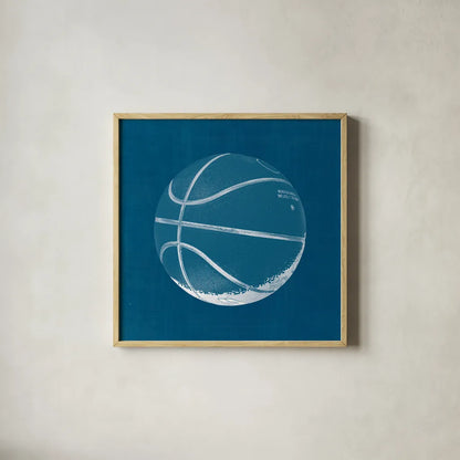 Ball Four Blueprint IV by Wild Apple Portfolio. Shown in a natural wood glass frame for a timeless modern aesthetic. Available as an archival giclee rolled canvas, fine art paper, or poster print. SKU 62239a.