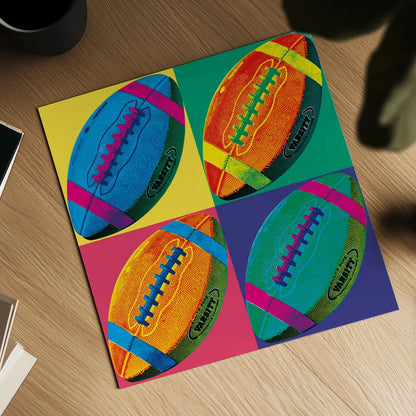 Ball Four Football Crop by Wild Apple Portfolio. Shown as a detailed flat fine art print, highlighting archival giclee quality. Available as an archival giclee rolled canvas, fine art paper, or poster print. SKU 87743a.