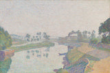 Banks of The Oise at Dawn by Wild Apple Portfolio. SKU 102478i. Archival Giclee Fine art print for wall decor.