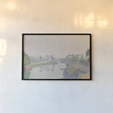 Banks of The Oise at Dawn by Wild Apple Portfolio. shown as a paper print in a black flame. Available as a archival giclee rolled canvas, fine art paper, or poster print. SKU 102478i.