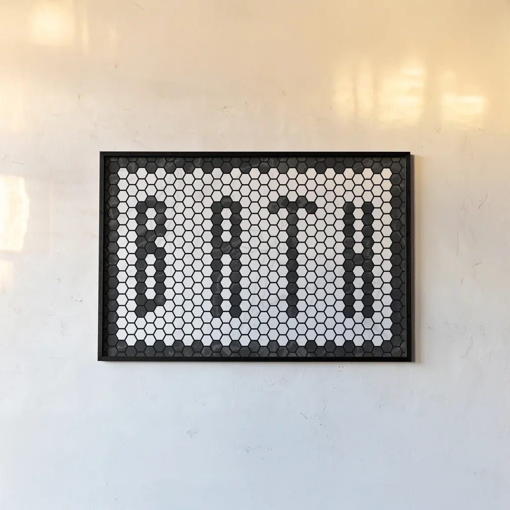 Bath Tiles by Wild Apple Portfolio. shown as a paper print in a black flame. Available as a archival giclee rolled canvas, fine art paper, or poster print. SKU 78665i.