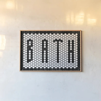 Bath Tiles by Wild Apple Portfolio. shown as a paper print in a natural frame. Available as a archival giclee rolled canvas, fine art paper, or poster print. SKU 78665i.