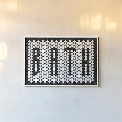 Bath Tiles by Wild Apple Portfolio. shown as a paper print in a white frame. Available as a archival giclee rolled canvas, fine art paper, or poster print. SKU 78665i.