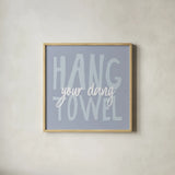 Bathroom Advice II by Wild Apple Portfolio. Shown in a natural wood glass frame for a timeless modern aesthetic. Available as an archival giclee rolled canvas, fine art paper, or poster print. SKU 62975a.