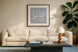 Bathroom Advice II by Wild Apple Portfolio. Displayed in a glass frame with matte in a clean modern living room. Available as an archival giclee rolled canvas, fine art paper, or poster print. SKU 62975a.