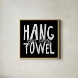 Bathroom Advice II BW by Wild Apple Portfolio. Shown in a natural wood glass frame for a timeless modern aesthetic. Available as an archival giclee rolled canvas, fine art paper, or poster print. SKU 84766a.