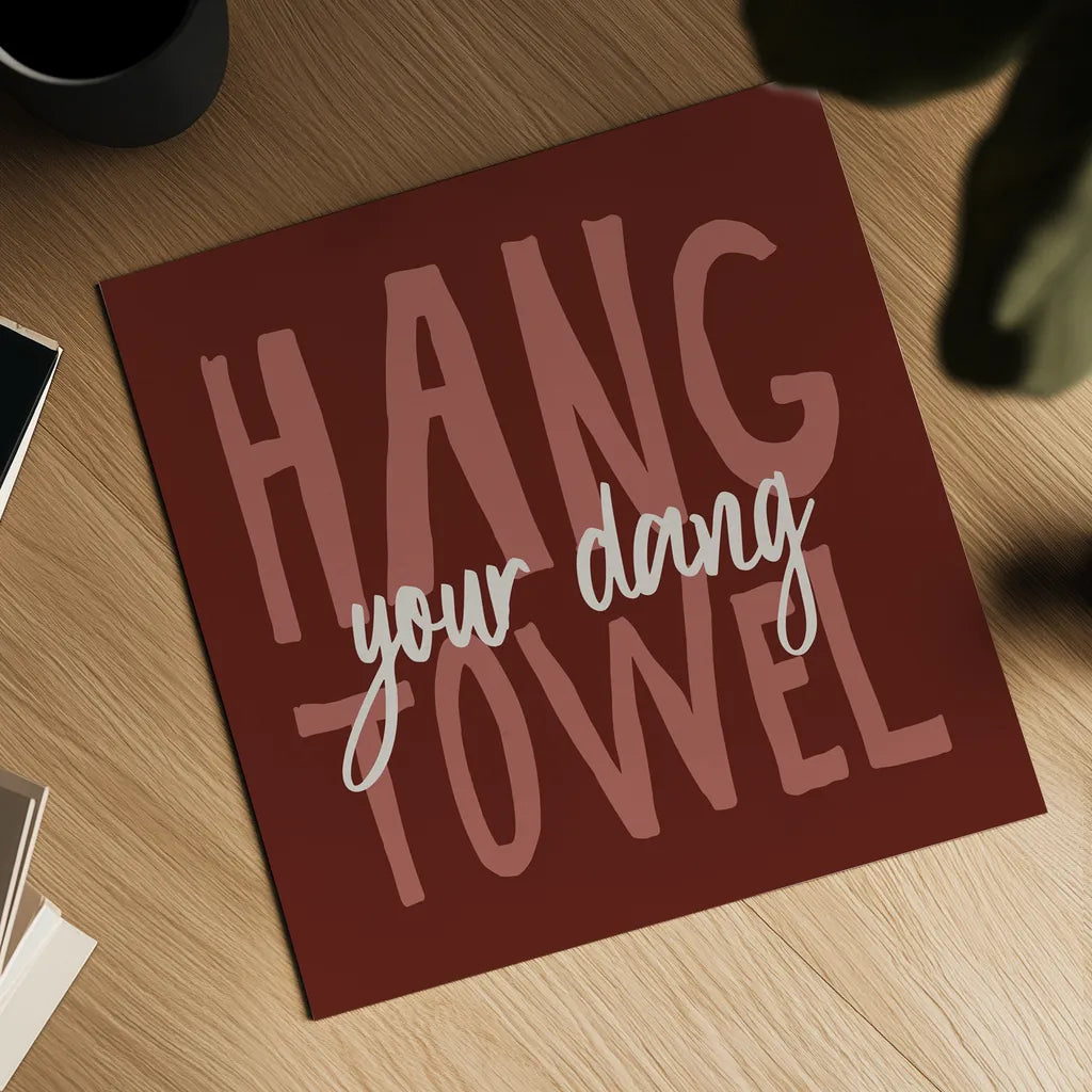 Bathroom Advice II Red by Wild Apple Portfolio. Shown as a detailed flat fine art print, highlighting archival giclee quality. Available as an archival giclee rolled canvas, fine art paper, or poster print. SKU 68260a.