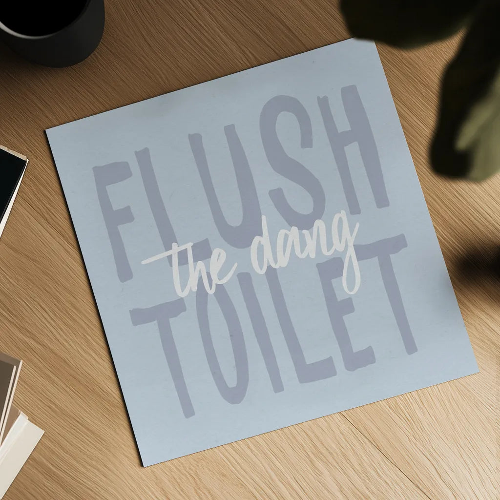 Bathroom Advice III by Wild Apple Portfolio. Shown as a detailed flat fine art print, highlighting archival giclee quality. Available as an archival giclee rolled canvas, fine art paper, or poster print. SKU 62976a.