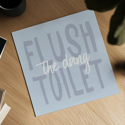 Bathroom Advice III by Wild Apple Portfolio. Shown as a detailed flat fine art print, highlighting archival giclee quality. Available as an archival giclee rolled canvas, fine art paper, or poster print. SKU 62976a.