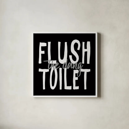 Bathroom Advice III BW by Wild Apple Portfolio. Shown in a crisp white glass frame for a clean and minimalist style. Available as an archival giclee rolled canvas, fine art paper, or poster print. SKU 84767a.