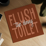 Bathroom Advice III Brown by Wild Apple Portfolio. Shown as a detailed flat fine art print, highlighting archival giclee quality. Available as an archival giclee rolled canvas, fine art paper, or poster print. SKU 68261a.